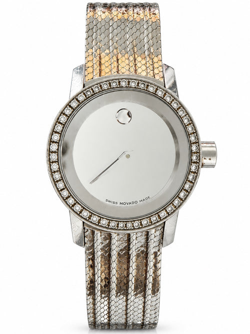 Movado Concept 60 front view, AI-edited image; fine details and wear may differ.